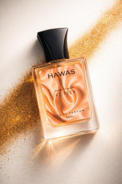 HAWAS eau de parfum 50 ml glass bottle with black fluted cap