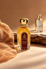 Amber glass fragrance bottle with gold cap, Instant Crush 100ml